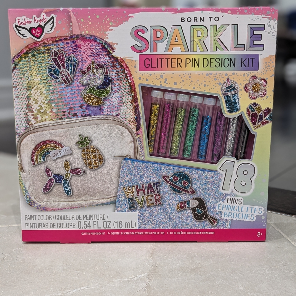 2/$35 Fashion Angels Born To Sparkle Glitter Pin Design Kit 18 Pins